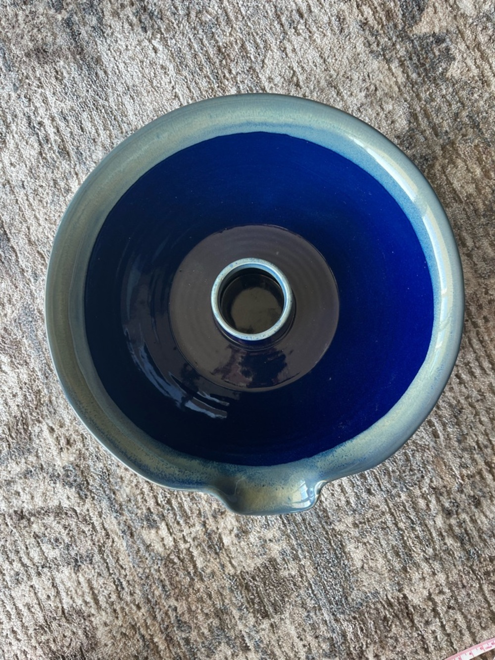 Tumbleweed Pottery Cobalt Blue Upright Chicken Roaster 11" Stoneware